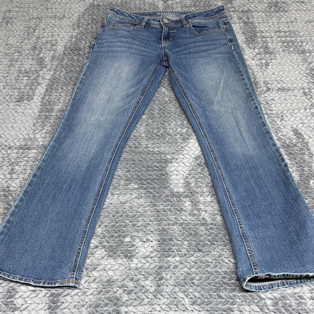 Aeropostale Blue Women's Bootcut Jeans - Classic Denim Size 4 Short